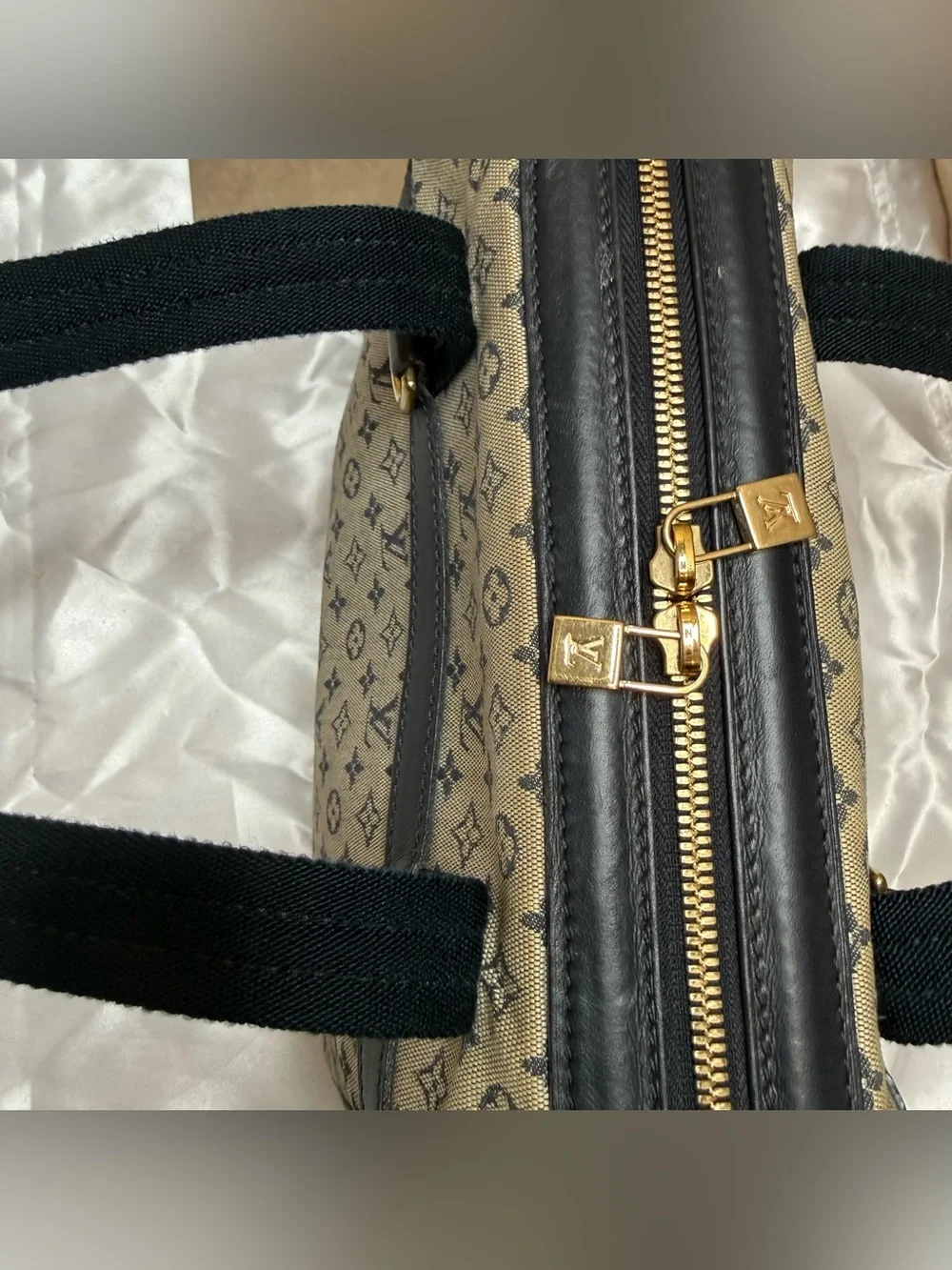 Louis Vuitton Mini Lin Canvas Satchel Bag Top Handle-see callouts